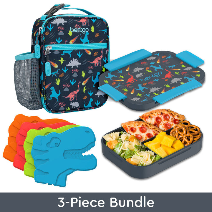 Bentgo Kids Snap & Go Lunch Box, Insulated Lunch Tote, & Ice Packs E2